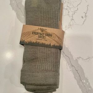 LL Bean Everyday Chino Socks in Taupe Size XL - Two pair per set
